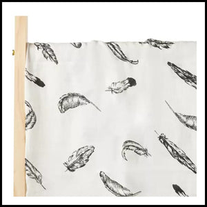 Childrens Muslin Swaddle Blanket - Leaf Sprig Printed