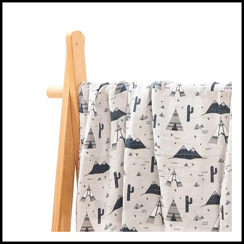 Childrens Muslin Swaddle Blanket - Sahara Print