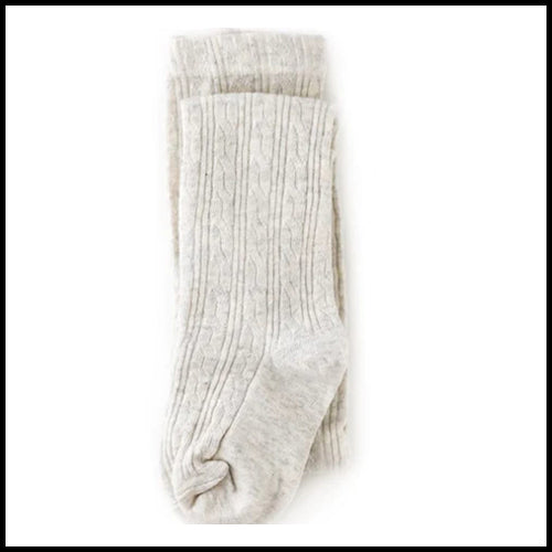 Little Stocking Cable Knit Tights - Heather - 3-4Y