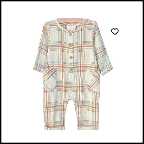 City Mouse Plaid Romper - 12-18mths