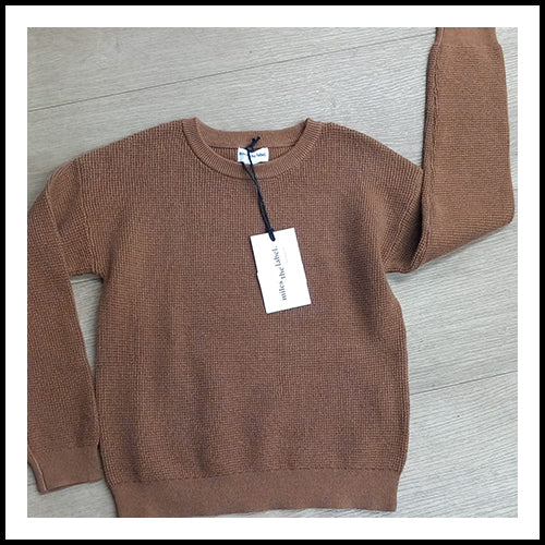 MILES Boys Caramel Knit Sweater - 5-6Y