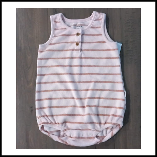 Baby Terry Cloth Stripped Romper - 9mths