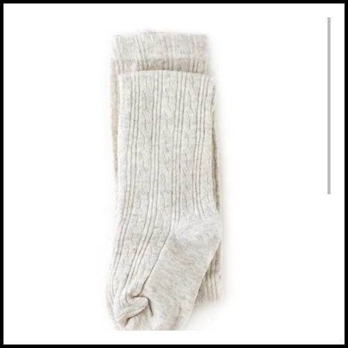 Little Stocking Cable Knit Tights - Heather - 5-6Y