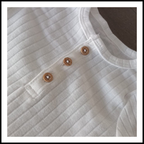 Ribbed Organic Cotton Sleeper - White - 3mths