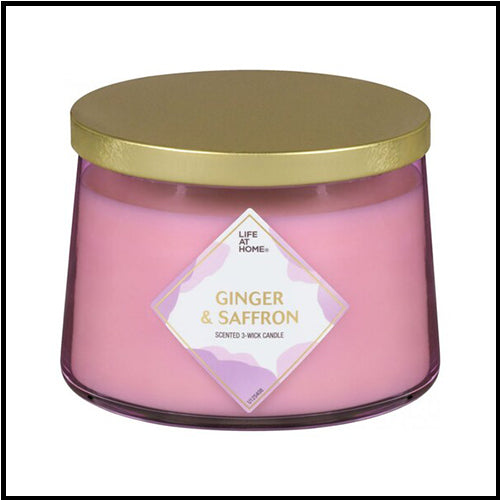 LH Scented 3 Wick Candle Ginger & Saffron