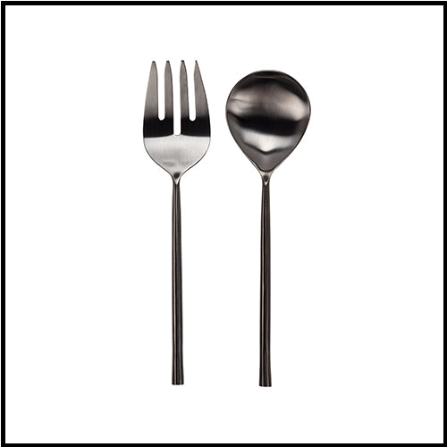 Matte Black Salad Serving Set