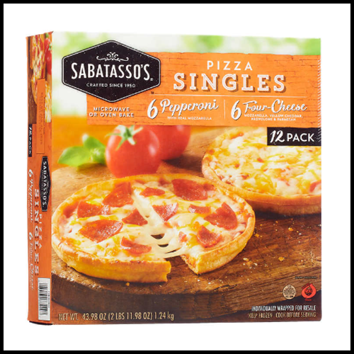 Sabatasso's Pepperoni and Four-Cheese Pizza Singles x 12