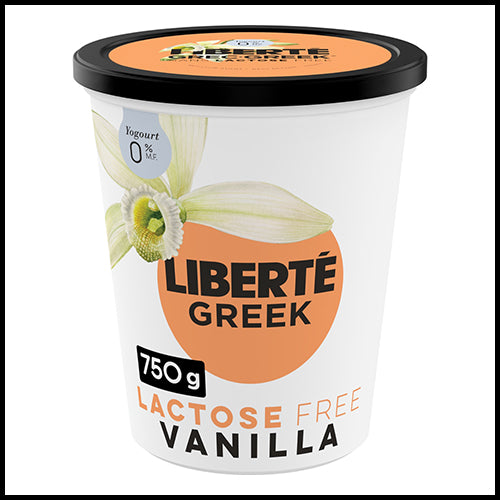 Liberte Greek Lactose Free Vanilla Yogurt 0% 750g