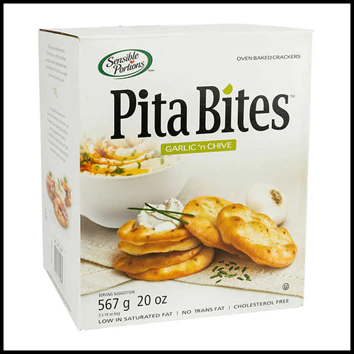 (COSTCO BULK) Sensible Portions Pita Bites Garlic & Chive 567g