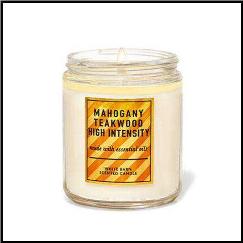 White Barn Single Wick Candle Mahogany Teakwood High Intensity