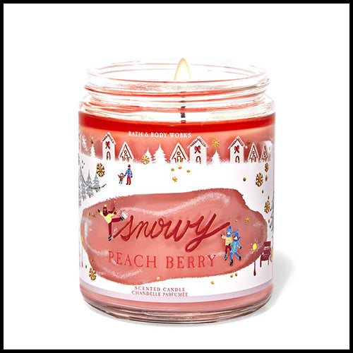 Bath & Body Works Snowy Peach Berry Single Wick Candle