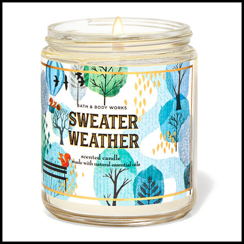 Bath & Body Works Single Wick Candle Sweater Weather