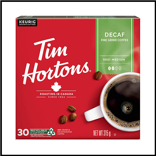 Tim Hortons Medium Roast Decaffeinated Coffee K-Cups 30pk