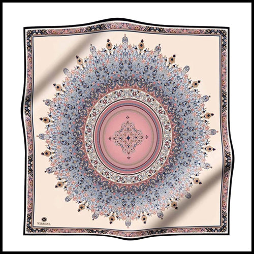 Vissona Mandala Floral Blue 90cm Scarf