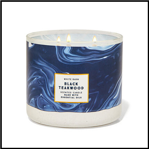 White Barn 3 Wick Candle Black Teakwood