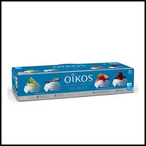 (COSTCO BULK) Danone Oikos Greek Yogurt Assorted 3% M.F 24x100g