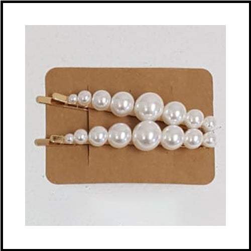 Large Multi Pearl Hairclips 1pr