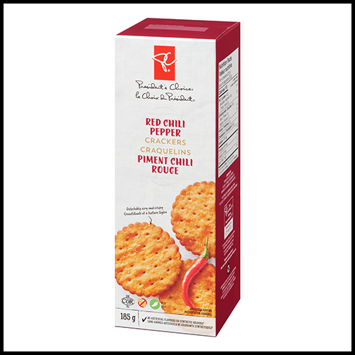 President's Choice Red Chili Pepper Scalloped Crackers 185g