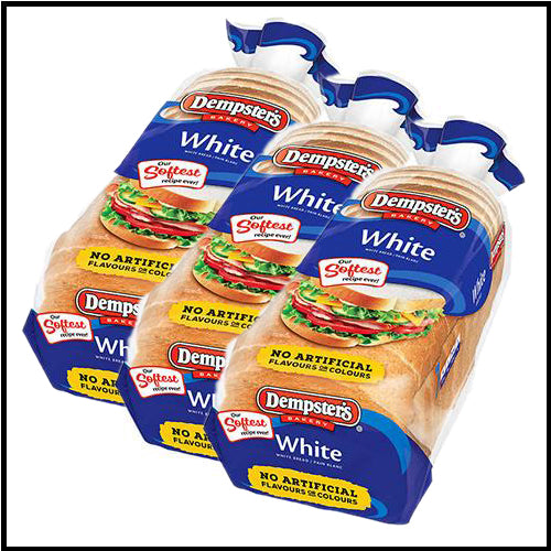 Dempster's Sliced White Bread x3 Loaves (PREORDER)